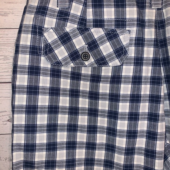 Izod Plaid Print Madras Shorts in Vela Grey NWT 30 - Picture 3 of 4